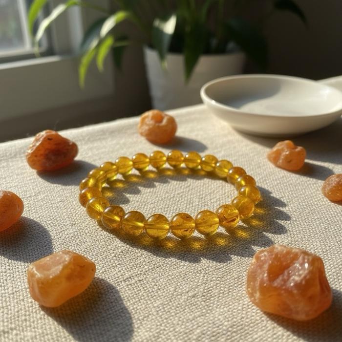 Gelang Amber Burma Natural – Bead 8.6 mm | Wrist 17 cm - Gambar 2
