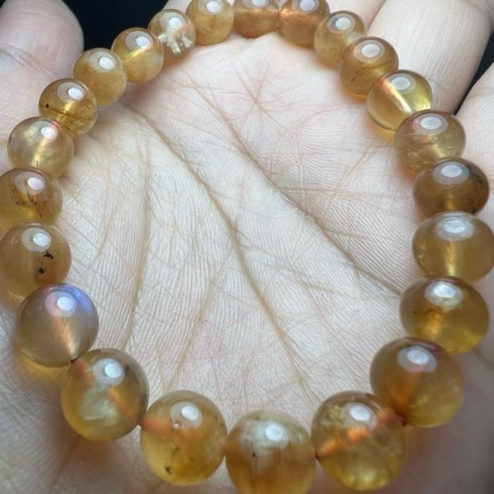 Crysjade Andesine Moonstone — Mystic Glow & Elegant Fire Batu Alam Natural dengan Kilau Schiller dan Warna Warm-Elegant Merah Peach atau Keemasan Tampilan Premium untuk Energi dan Manfaat - Gambar 2