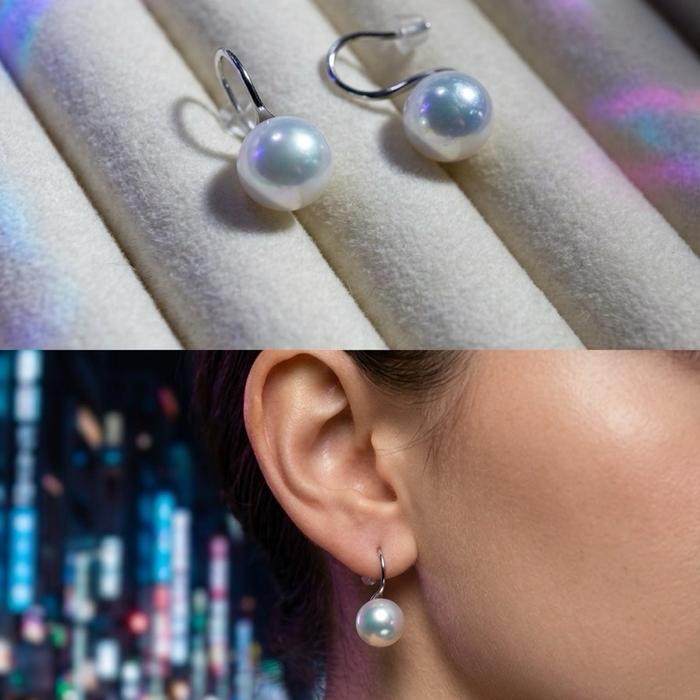 Anting Mutiara Bundar Simple Elegant – Silver 925 Hadir dengan desain minimalis yang clean dan timeless - Gambar 4