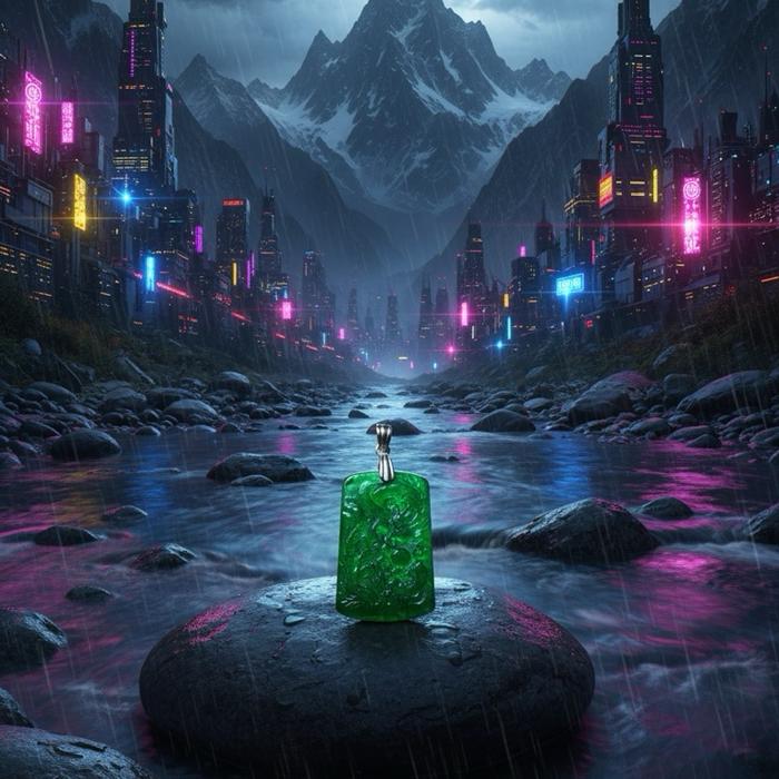 Liontin Imperial Jadeite – Classic Luxury Green Liontin giok dengan warna Imperial yang dikenal sebagai salah satu warna paling bernilai dalam dunia jadeite. - Gambar 6