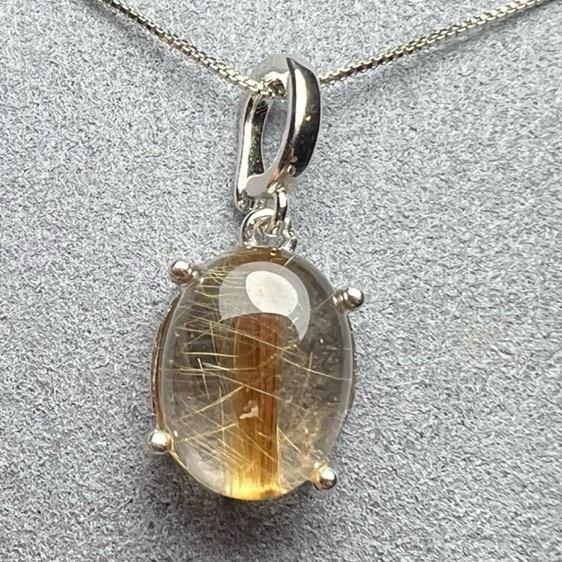Liontin Ovale Golden Rutile Quartz – Silver 925 - Gambar 6