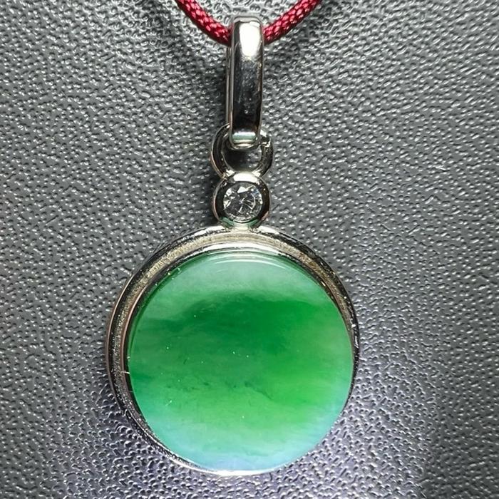 Liontin Flat Round Green Apple + Silver 925 – Elegan & Stylish ( 13mm ) - Gambar 7