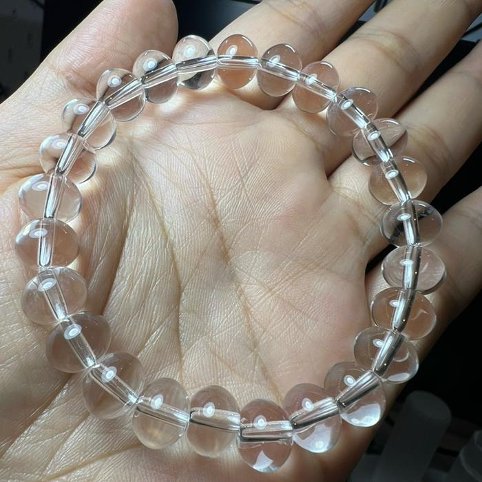 Gelang TOP QUALITY AA GRADE Clear Quartz Donuts | Bead 10,3 mm | Wrist Size ±17 cm - Gambar 5