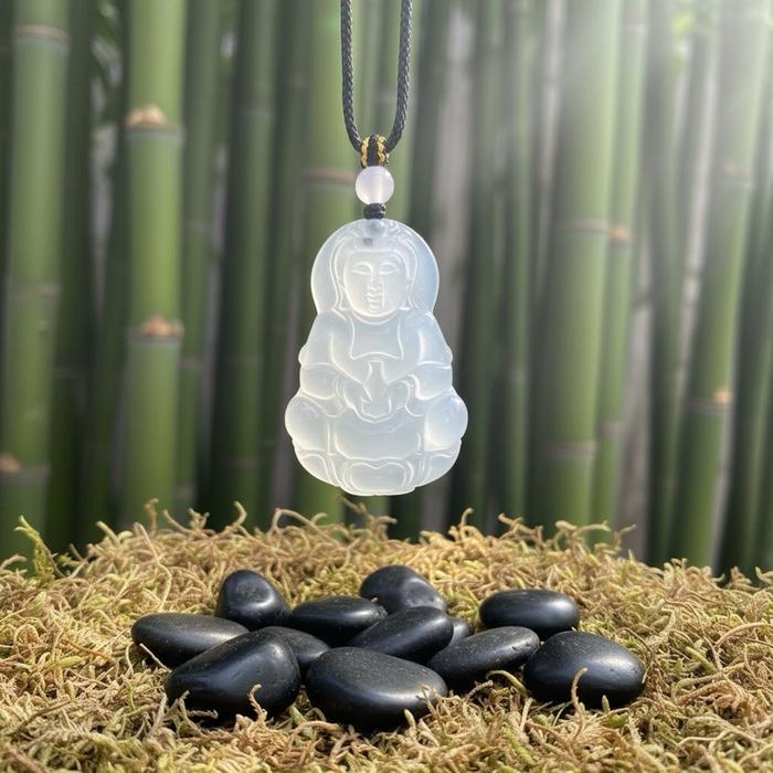 Kalung dengan Liontin Dewi Kwan Yin – Batu Agate (Aget) Natural - Gambar 8