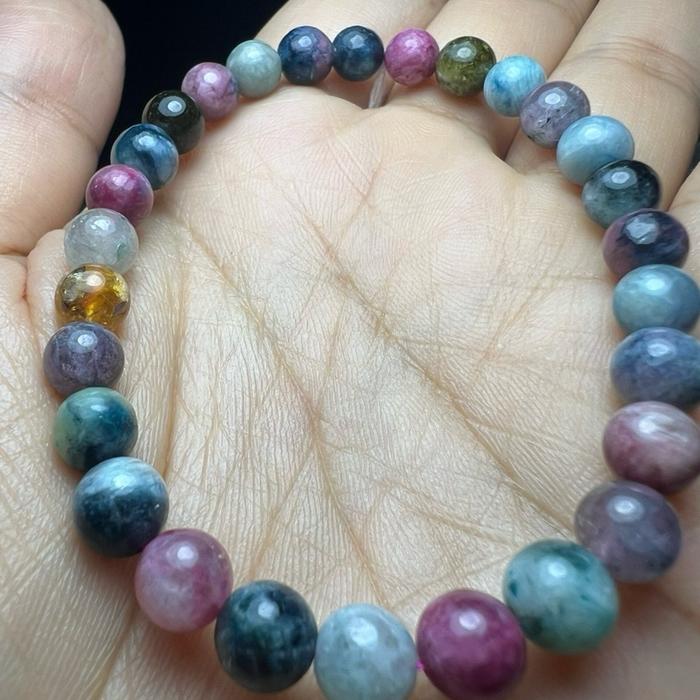 Colorful Tourmaline Bracelet — 6.7 mm | Wrist 16 cm