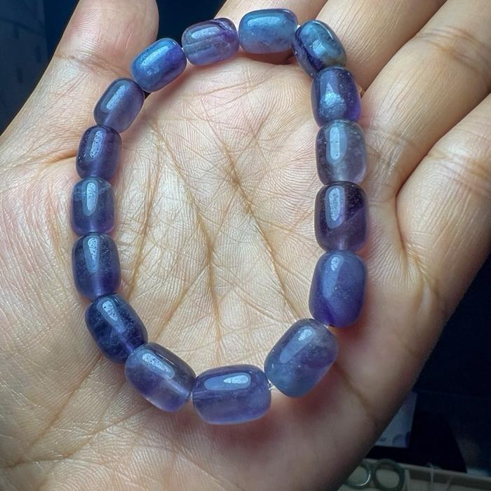 Crysjade Gelang Fluorite Natural Bead Size 8mm Lingkar 16cm Stone of Clarity Elegan & Energis Positif - Gambar 6