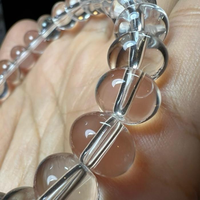 Gelang TOP QUALITY AA GRADE Clear Quartz Donuts | Bead 10,3 mm | Wrist Size ±17 cm - Gambar 2