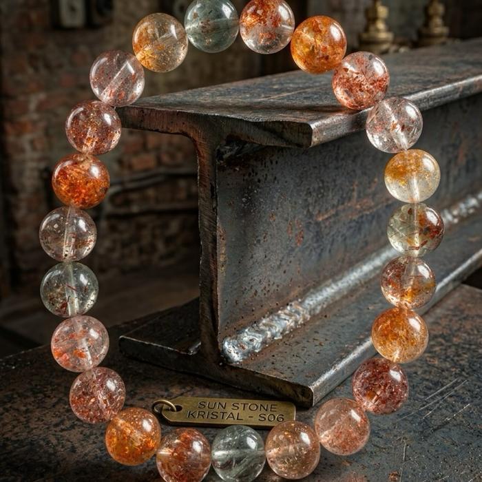 Crysjade Gelang Crystal Sunstone Graduation Level Collection dengan Clarity Premium & Efek Sparkling Alami Warna Hangat Elegan Diameter 8,2 mm untuk Koleksi Mewah - Gambar 5