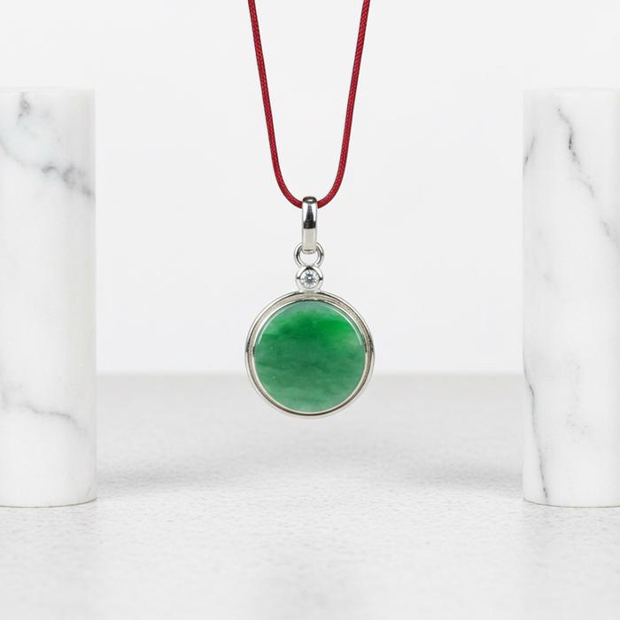 Liontin Flat Round Green Apple + Silver 925 – Elegan & Stylish ( 13mm ) - Gambar 5