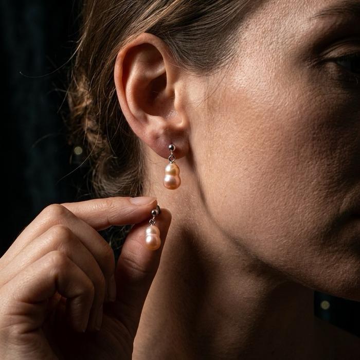 Crysjade Anting Tahitian Pearl Drop Earrings – Barang Langka dari Laut Dalam dengan Kilau Misterius dan Bentuk Teardrop Elegan untuk Gaya Mewah - Gambar 3