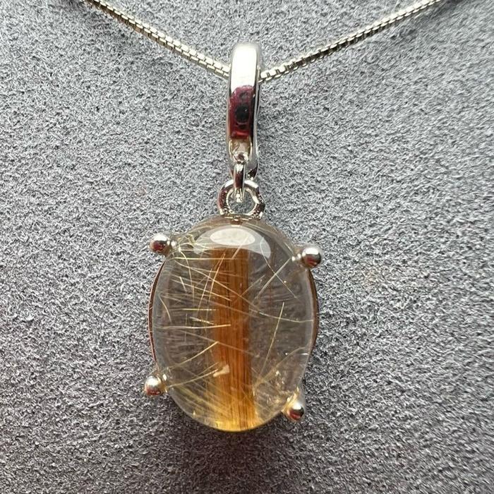 Liontin Ovale Golden Rutile Quartz – Silver 925 - Gambar 3