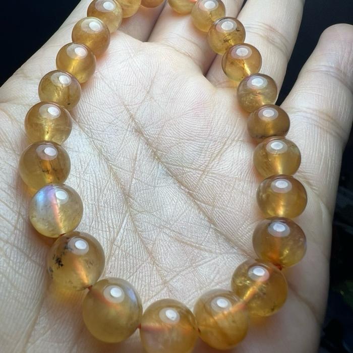 Crysjade Andesine Moonstone — Mystic Glow & Elegant Fire Batu Alam Natural dengan Kilau Schiller dan Warna Warm-Elegant Merah Peach atau Keemasan Tampilan Premium untuk Energi dan Manfaat - Gambar 5