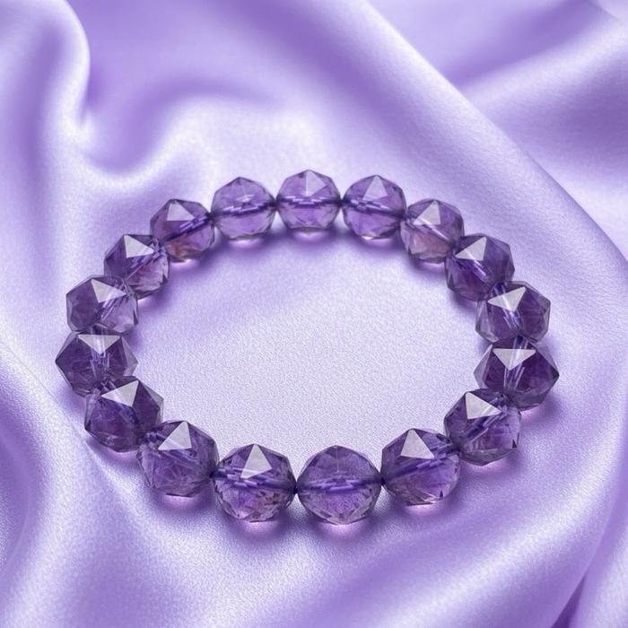 Faceted Brazilian Amethyst Bracelet - Gambar 5