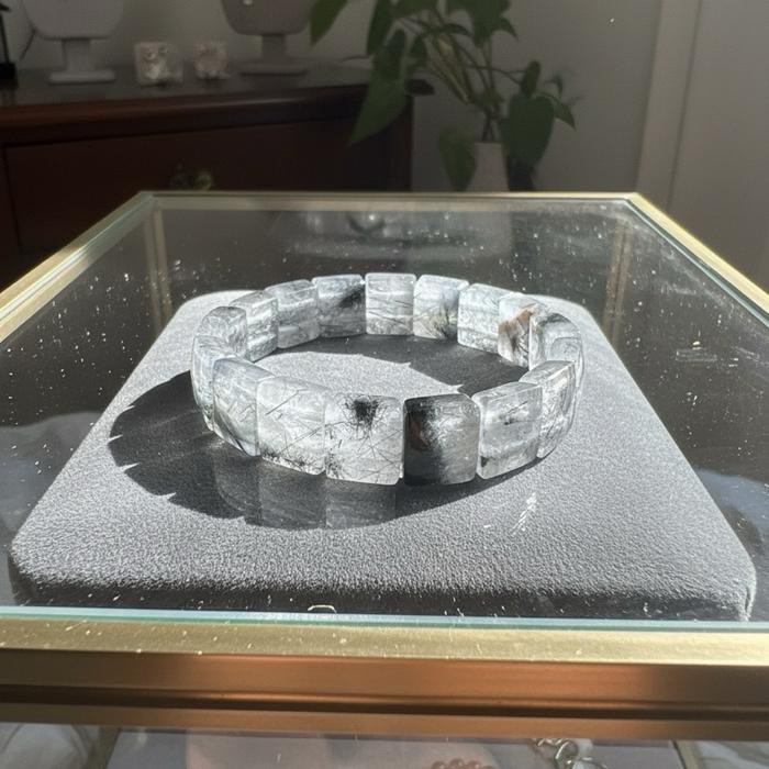 Black Rutile Bangle – Bold Elegant Energy