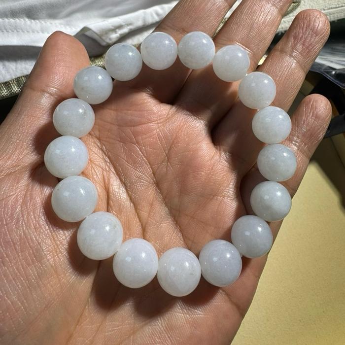 Gelang Giok Burma Type A White Snow Sha Ching & Floating Yellow Collection - Gambar 4