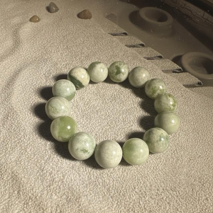 Crysjade Gelang Serpentine Jade Bold Natural Elegance Bead 15,8 mm Warna Hijau Alami Mewah & Standout untuk Daily Wear dan Koleksi Premium - Gambar 5