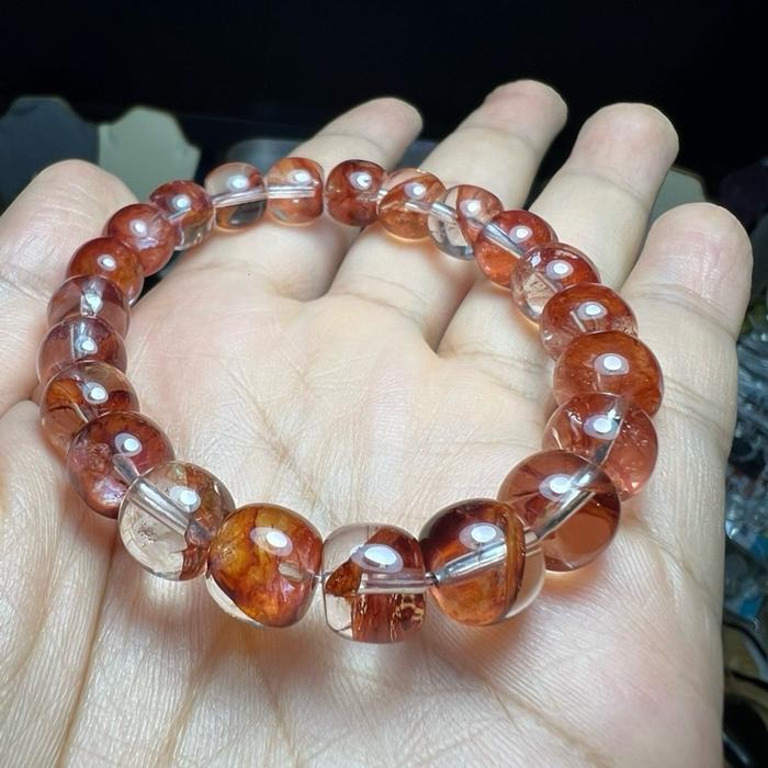 Fire Quartz Top Quality – Deep Red Gelang Fire Quartz berkualitas tinggi - Gambar 5