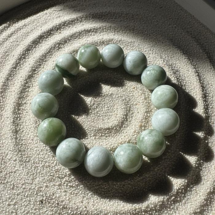 Crysjade Gelang Serpentine Jade Bold Natural Elegance Bead 15,8 mm Warna Hijau Alami Mewah & Standout untuk Daily Wear dan Koleksi Premium - Gambar 2