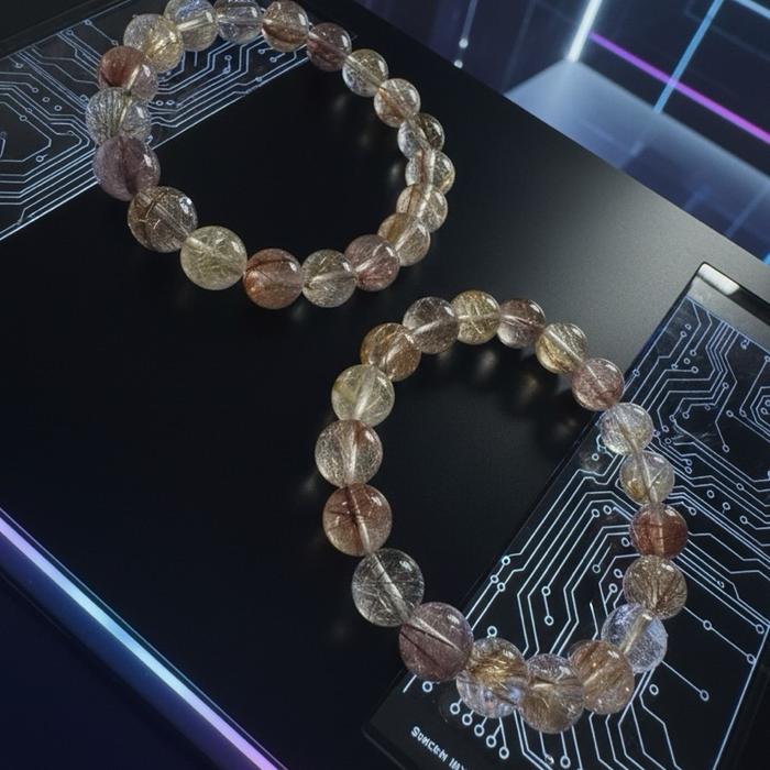 Gelang Mixed Rutile Quartz – Rare Collector Grade - Gambar 4