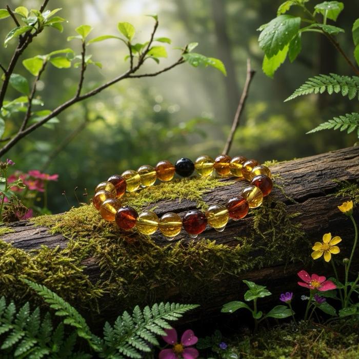 Gelang Colorful Amber Natural – Bead 7.8 mm | Wrist 18 cm - Gambar 3