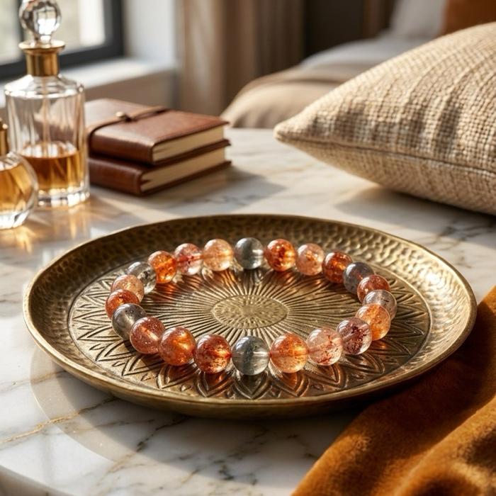 Crysjade Gelang Crystal Sunstone Graduation Level Collection dengan Clarity Premium & Efek Sparkling Alami Warna Hangat Elegan Diameter 8,2 mm untuk Koleksi Mewah - Gambar 3