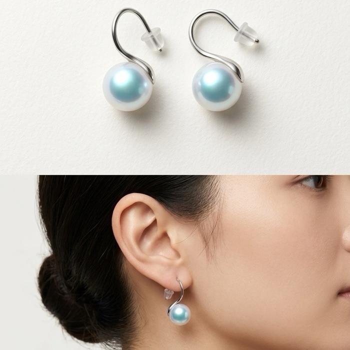 Anting Mutiara Bundar Simple Elegant – Silver 925 Hadir dengan desain minimalis yang clean dan timeless - Gambar 2