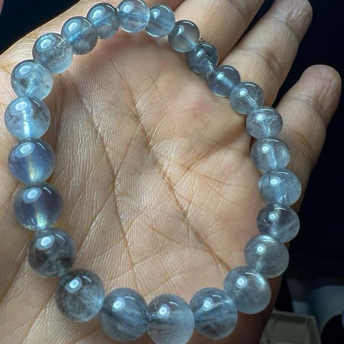 Ghost blue flash Gelang Aquamarine – Bead Size 7.5mm (Lingkar Pergelangan 16cm) - Gambar 4