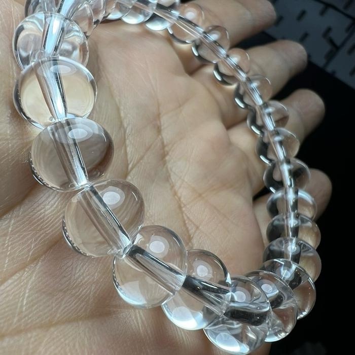 Gelang TOP QUALITY AA GRADE Clear Quartz Donuts | Bead 10,3 mm | Wrist Size ±17 cm - Gambar 4