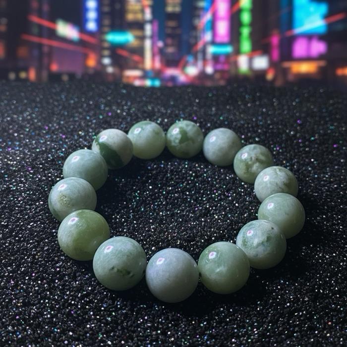 Crysjade Gelang Serpentine Jade Bold Natural Elegance Bead 15,8 mm Warna Hijau Alami Mewah & Standout untuk Daily Wear dan Koleksi Premium - Gambar 6