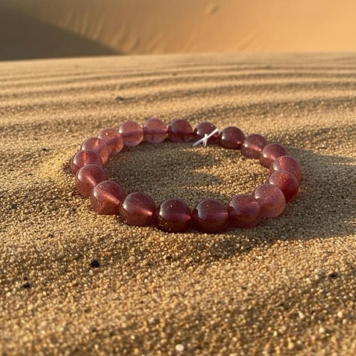 Crysjade Beads Strawberry Quartz 11mm - Batu Cinta & Kebahagiaan Warna Pink Alami Mewah Elegan untuk Gelang atau Koleksi Kristal - Gambar 7