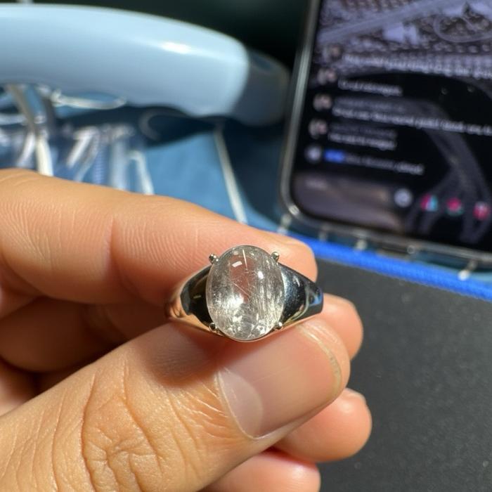 Cincin Brookite Crystal – Adjustable Silver 925 - Gambar 4