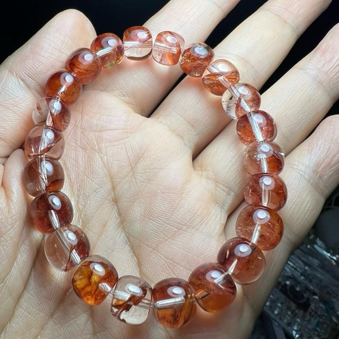 Fire Quartz Top Quality – Deep Red Gelang Fire Quartz berkualitas tinggi - Gambar 4