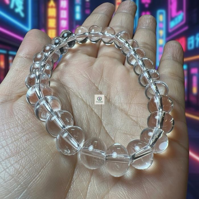 Gelang TOP QUALITY AA GRADE Clear Quartz Donuts | Bead 10,3 mm | Wrist Size ±17 cm