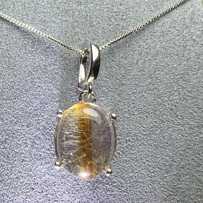 Liontin Ovale Golden Rutile Quartz – Silver 925 - Gambar 7