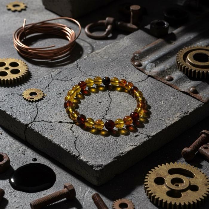 Gelang Colorful Amber Natural – Bead 7.8 mm | Wrist 18 cm - Gambar 4