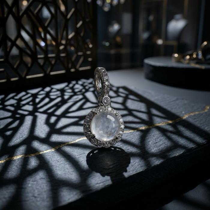 Liontin Giok Jadeite Burma Type A Transparansi Tinggi – Sejernih Es Kutub - Gambar 7