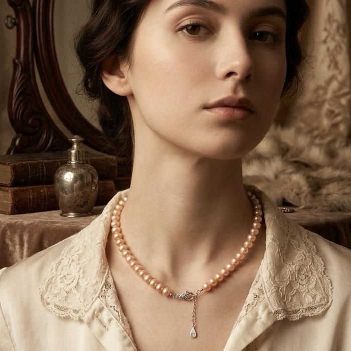 Batch 2 – Kalung Mutiara Asli Champagne Golden Collection Kalung mutiara asli air tawar dengan warna Champagne Golden yang elegan dan memancarkan kemewahan alami. Nuansa keemasan yang lembut berpadu dengan luster yang indah, menciptakan tampilan