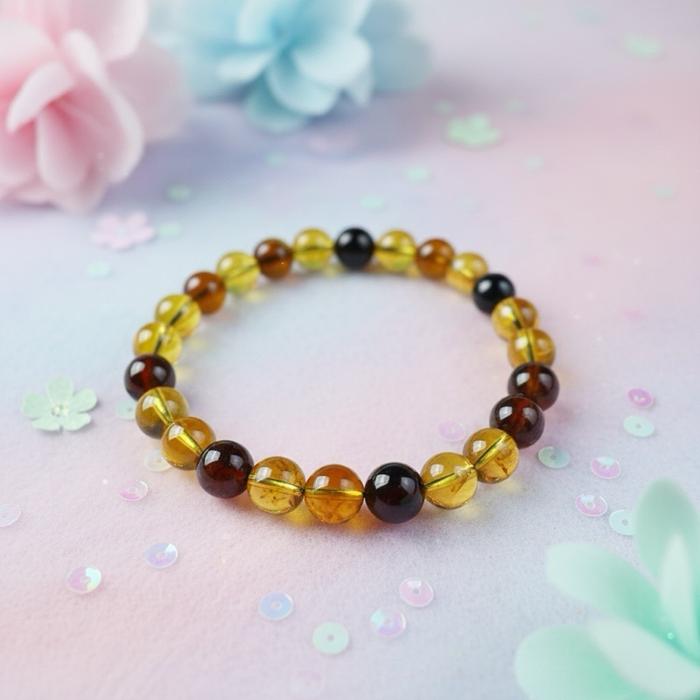 Gelang Colorful Amber Natural – Bead 7.8 mm | Wrist 18 cm
