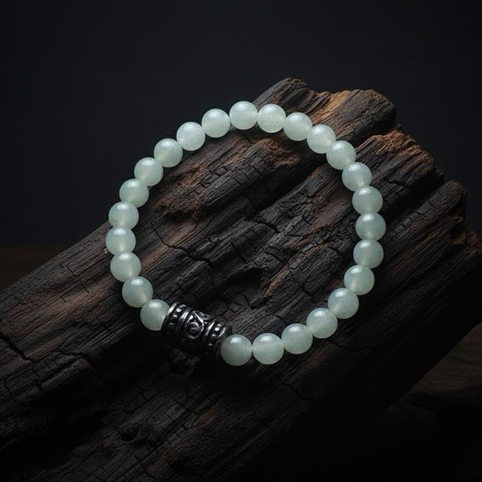 natural Burma jadeite dengan centerpiece Wuji jade (grey jade) - Gambar 3