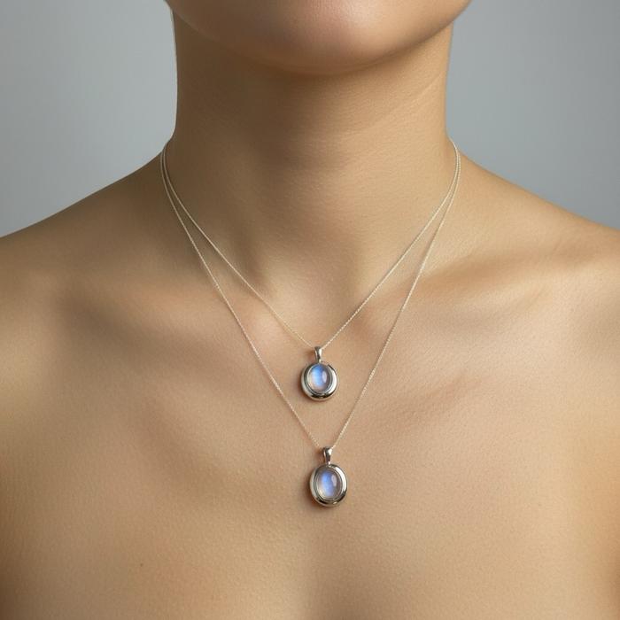 Liontin Indian Moonstone | Ikat Silver 925 – Simpel & Elegan