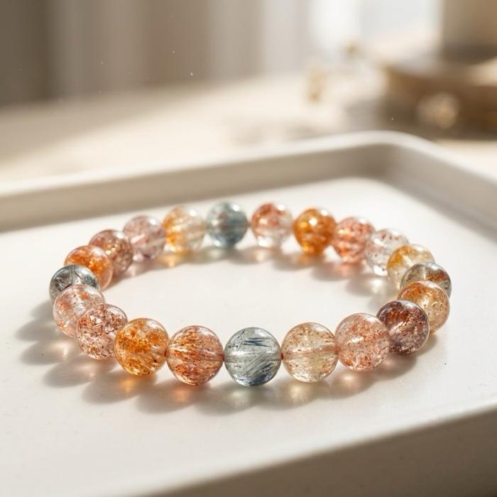 Crysjade Gelang Crystal Sunstone Graduation Level Collection dengan Clarity Premium & Efek Sparkling Alami Warna Hangat Elegan Diameter 8,2 mm untuk Koleksi Mewah - Gambar 6