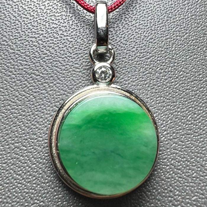 Liontin Flat Round Green Apple + Silver 925 – Elegan & Stylish ( 13mm ) - Gambar 4