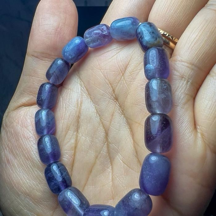 Crysjade Gelang Fluorite Natural Bead Size 8mm Lingkar 16cm Stone of Clarity Elegan & Energis Positif - Gambar 4