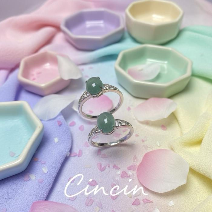 Cincin Giok Burma Type A – Icy Lake Green Elegance - silver 925 - Gambar 2
