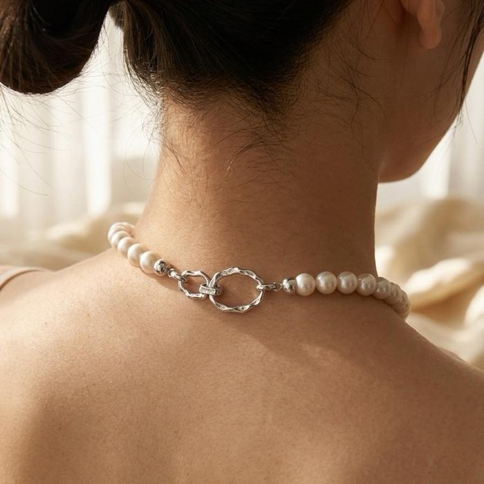 Crysjade Kalung Mutiara Asli Air Tawar Batch 2 Cream Color Graduated Pearl High Luster 8,2-11,1 mm 44 cm Zhuji Zhejiang China - Gambar 2